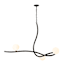 Hubbardton Forge Slide 3 Light 45" Wide Abstract Linear Chandelier Black / Opal