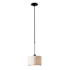 Hubbardton Forge Exos 12" Wide Pendant with Customizable Fabric Shade Black / Flax