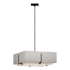 Hubbardton Forge Exos 4 Light 21" Wide Square Chandelier with Customizable Fabric Shade Black / Flax