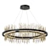 Hubbardton Forge Gossamer 38" Wide LED Ring Chandelier Black / Modern Brass
