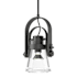 Hubbardton Forge Erlenmeyer 9" Wide Mini Pendant Black / Clear