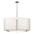 Hubbardton Forge Exos 3 Light 38" Wide Pendant Black / Flax