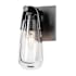 Hubbardton Forge Eos 9" Tall Bathroom Sconce Black / Clear