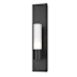Hubbardton Forge Pillar 18" Tall Wall Sconce with Customizable Glass Shade Black / Opal