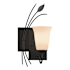 Hubbardton Forge Leaf 15" Tall Wall Sconce Black / Opal