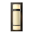 Hubbardton Forge Banded 12" Tall Wall Sconce with Customizable Glass Shade Dark Smoke / Opal
