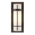 Hubbardton Forge Banded 12" Tall Wall Sconce with Customizable Glass Shade Dark Smoke / Opal