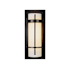 Hubbardton Forge Banded 12" Tall Wall Sconce with Customizable Glass Shade Black / Opal