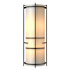 Hubbardton Forge Banded 2 Light 18" Tall Wall Sconce Dark Smoke / White Art