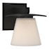 Hubbardton Forge Wren 7" Tall Wall Sconce Black / Opal