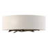 Hubbardton Forge Brindille 2 Light 6" Tall Wall Sconce with Customizable Fabric Shade Dark Smoke / Flax