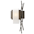Hubbardton Forge Brindille 19" Tall Wall Sconce Dark Smoke / Opal