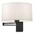 Hubbardton Forge Simple Lines 11" Tall Wall Sconce Black / Flax