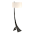 Hubbardton Forge Stasis 59" Tall Arc Floor Lamp Black / Flax