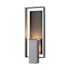 Hubbardton Forge Shadow Box 2 Light 22" Tall Outdoor Wall Sconce Coast Burnished Steel / Coast Natural Iron / Clear