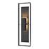 Hubbardton Forge Shadow Box 2 Light 45" Tall Outdoor Wall Sconce Coastal Black / Slate / Clear