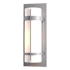 Hubbardton Forge Banded 21" Tall Outdoor Wall Sconce Coastal Burnished Steel / Opal
