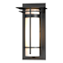 Hubbardton Forge Banded 13" Tall Outdoor Wall Sconce Coastal Black / Opal
