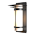 Hubbardton Forge Banded 16" Tall Outdoor Wall Sconce Coastal Black / Opal