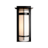 Hubbardton Forge Banded 20" Tall Outdoor Wall Sconce Coastal Black / Opal