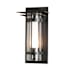 Hubbardton Forge Torch 16" Tall Outdoor Wall Sconce Coastal Black / Seedy