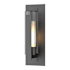 Hubbardton Forge Vertical Bar 19" Tall Outdoor Wall Sconce Coastal Black / Clear