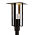Hubbardton Forge Shadow Box 24" Tall Post Light Coastal Black / Outdoor Silver / Clear