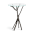 Hubbardton Forge Brindille 18" Diameter Glass Top Aluminum and Glass Table Dark Smoke