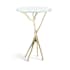 Hubbardton Forge Brindille 18" Diameter Glass Top Aluminum and Glass Table Modern Brass