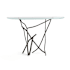 Hubbardton Forge Brindille 52" Wide Glass Top Aluminum and Glass Table Dark Smoke