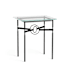 Hubbardton Forge Equus 22" Wide Glass Top Glass, Leather, and Metal Table Black / Black / Black