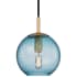 Hudson Valley Lighting Rousseau Single Light 6" Wide Mini Pendant Aged Brass / Blue