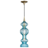 Hudson Valley Lighting Pomfret Single Light 6" Wide Mini Pendant Aged Brass / Blue