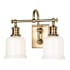 Hudson Valley Lighting Keswick 2 Light 14" Wide Bathroom Vanity Light Aged Brass