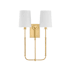 Hudson Valley Lighting Glenmont 2 Light 21" Tall Wall Sconce with Linen Shades Aged Brass