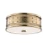 Hudson Valley Lighting Gaines 3 Light 16" Wide Flush Mount Drum Ceiling Fixture Aged Brass
