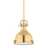 Hudson Valley Lighting Pelham Single Light 8" Wide Mini Pendant Aged Brass