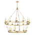 Hudson Valley Lighting Allendale 20 Light 47" Wide Two-Tier Candle Chandelier Aged Brass