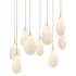 Hudson Valley Lighting Ironwood 9 Light 30" Wide Multi Light Pendant with Seedy Opal Glass Shades Aged Brass