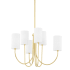 Hudson Valley Lighting Harlem 6 Light 28" Wide Pillar Candle Chandelier Aged Brass
