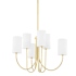 Hudson Valley Lighting Harlem 6 Light 28" Wide Pillar Candle Chandelier Aged Brass