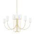 Hudson Valley Lighting Harlem 10 Light 48" Wide Pillar Candle Chandelier Aged Brass