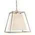 Hudson Valley Lighting Kyle 4 Light 17" Wide Pendant Aged Brass / White Silk Shades