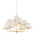 Hudson Valley Lighting Durland 9 Light 41" Wide Chandelier with Linen Shades Aged Brass
