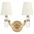 Hudson Valley Lighting Dayton 2 Light 12" Tall Wall Sconce Aged Brass / White Silk Shades