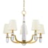 Hudson Valley Lighting Dayton 5 Light 25" Wide Chandelier Aged Brass / White Silk Shades