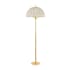 Hudson Valley Lighting Palmetto 3 Light 64" Tall Torchiere Floor Lamp with Natural Linen Shade Aged Brass