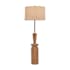 Hudson Valley Lighting Kinloch 64" Tall Torchiere Floor Lamp with Natural Raffia Shade Bronze Leaf / Ceramic Ash Brown