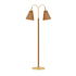 Hudson Valley Lighting Ruthin 2 Light 60" Tall Tree Floor Lamp with Natural Rattan Shades Aged Brass