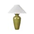 Hudson Valley Lighting Grassy Point 29" Tall Vase Table Lamp with Textured Linen Shade Aged Brass / Ceramic Nori Green